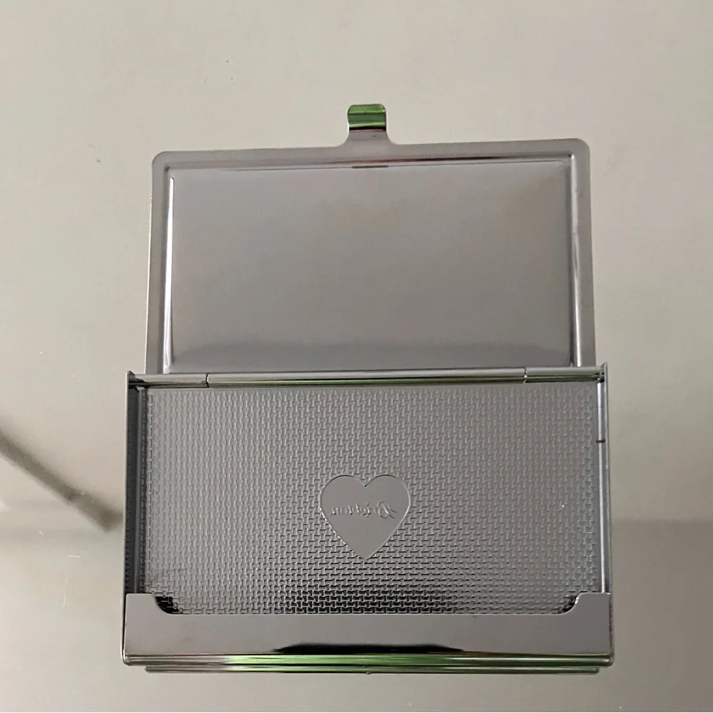 Vintage Brighton Serendipity Silver Tone Scrolled Business Card Holder Case - Picture 2 of 2